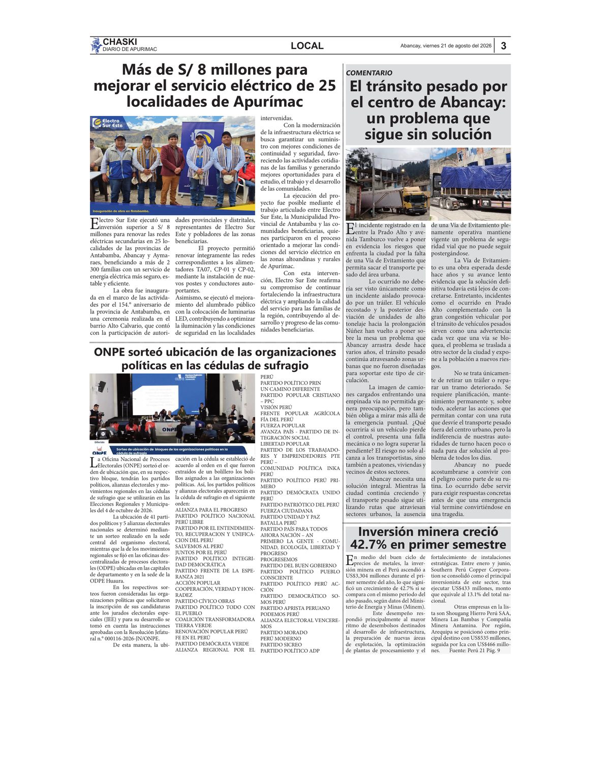 Página 3 - Diario Chaski