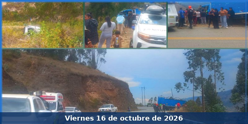 Choque frontal en la vía Abancay– Cusco deja cinco heridos y una camioneta cae a un abismo