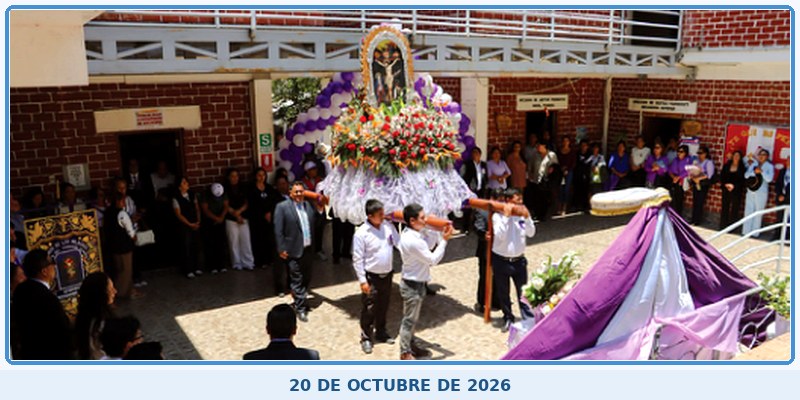 DRE Apurímac recibe al Señor de los Milagros con homenaje y mensaje de unión
