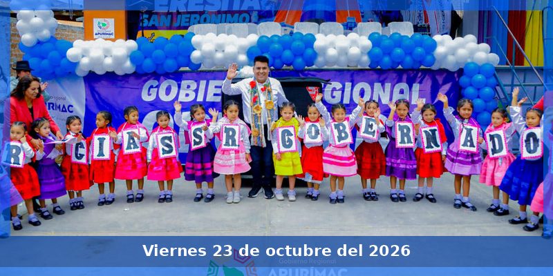 Gobernador regional continúa inaugurando y entregando obras de la I.E.I. Santa Teresita de San Jerónimo