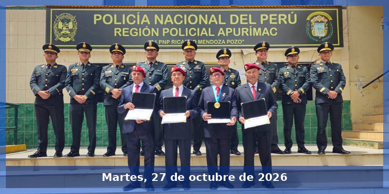 Región Policial Apurímac rinde homenaje a los veteranos de guerra y de la pacificación nacional